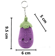 EGGPLANT DIY CROCHET KEY RING KIT