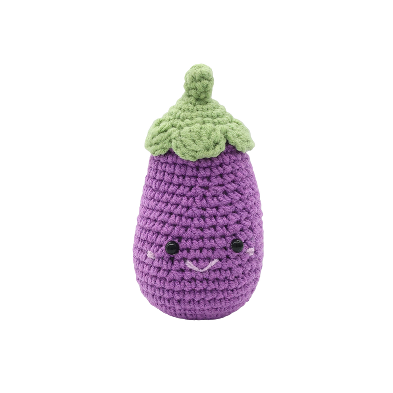 EGGPLANT DIY CROCHET KEY RING KIT