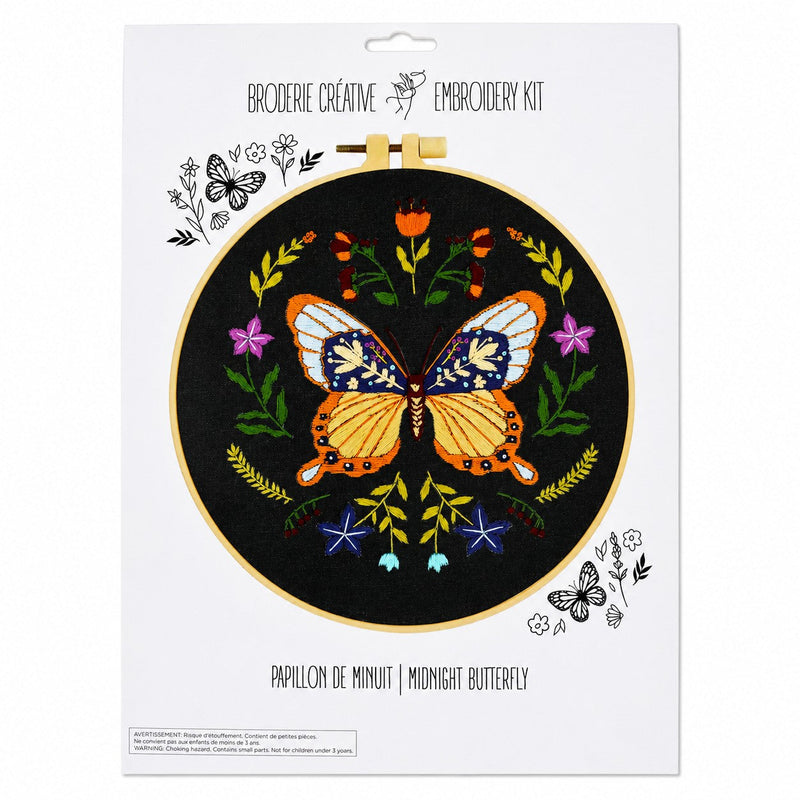 MIDNIGHT BUTTERFLY EMBROIDERY KIT