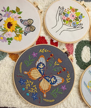 MIDNIGHT BUTTERFLY EMBROIDERY KIT