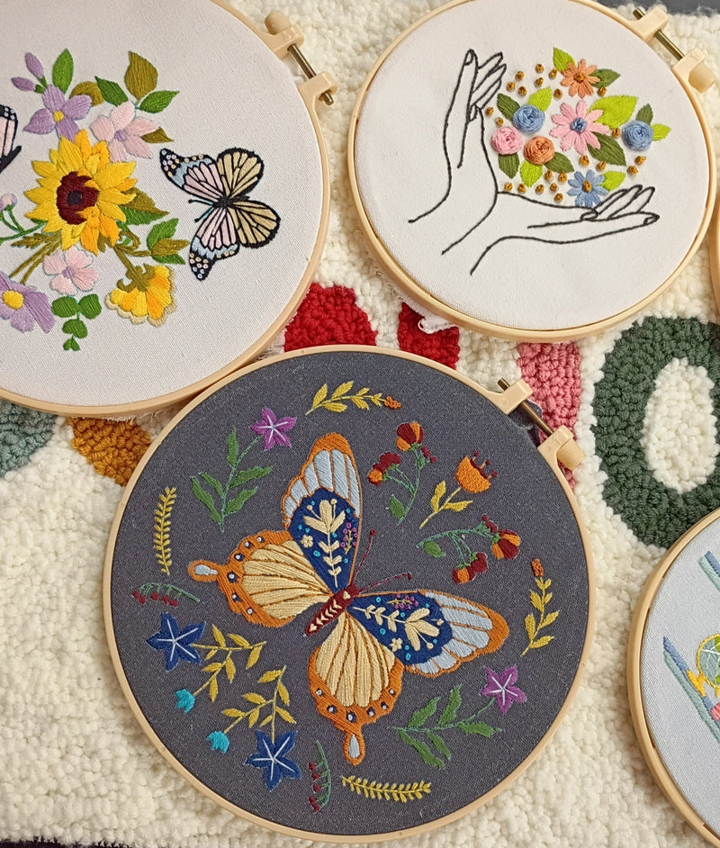 MIDNIGHT BUTTERFLY EMBROIDERY KIT