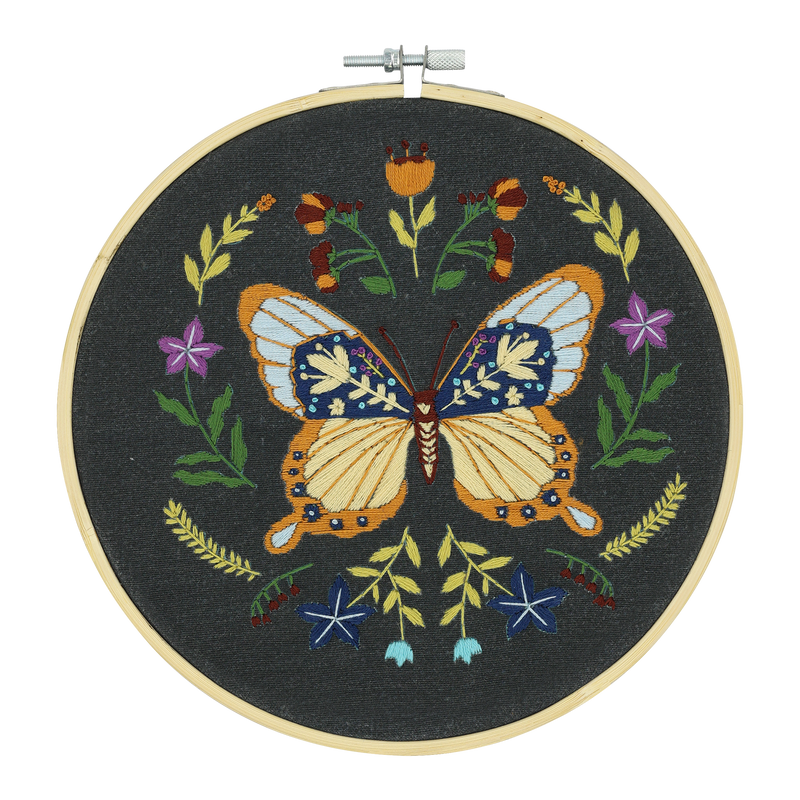 MIDNIGHT BUTTERFLY EMBROIDERY KIT