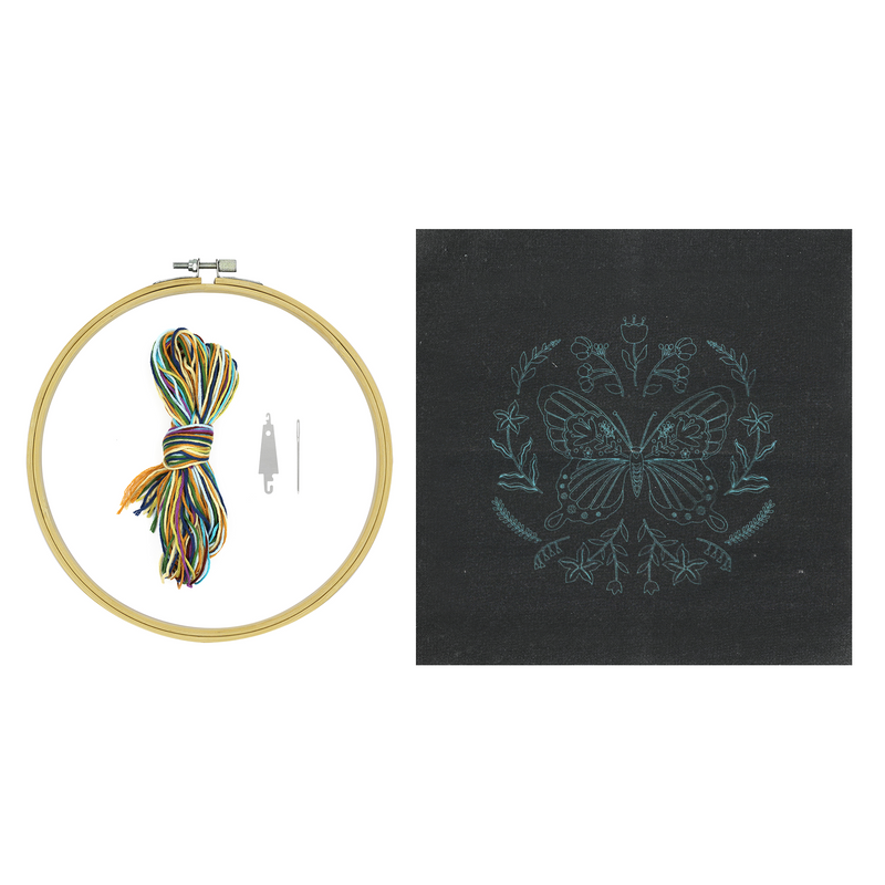 MIDNIGHT BUTTERFLY EMBROIDERY KIT