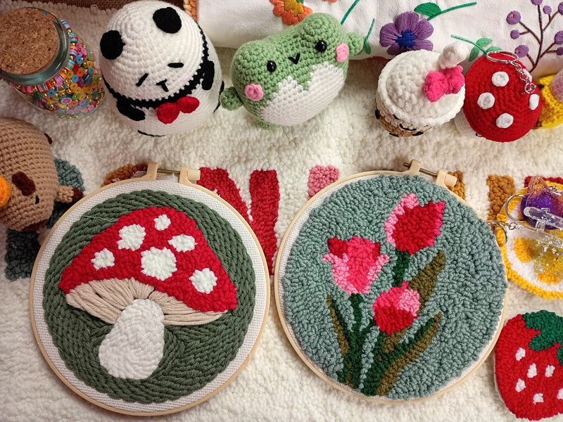 MUSHROOM HOME DECOR PUNCH NEEDLE KIT