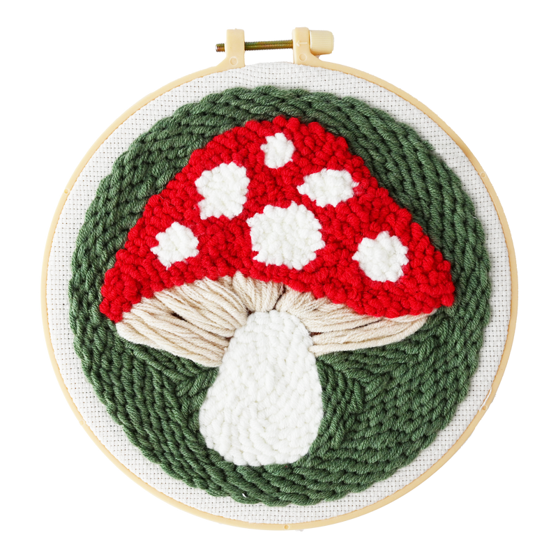 MUSHROOM HOME DECOR PUNCH NEEDLE KIT