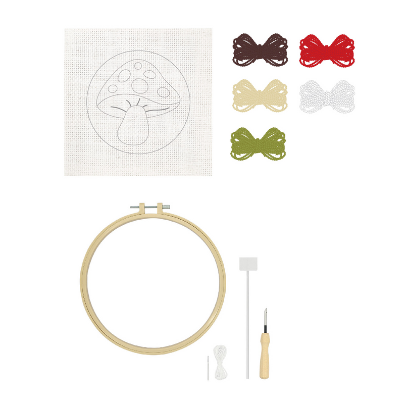MUSHROOM HOME DECOR PUNCH NEEDLE KIT