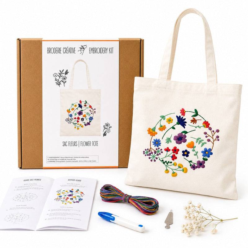 FLOWER TOTE BAG EMBROIDERY KIT