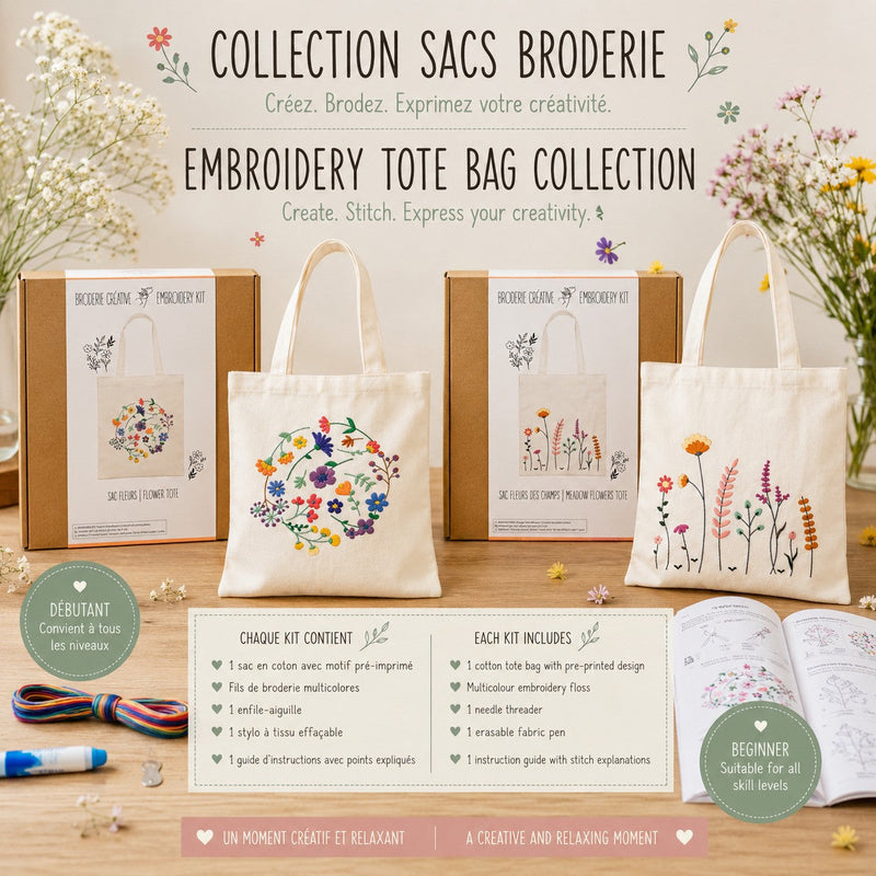 FLOWER TOTE BAG EMBROIDERY KIT