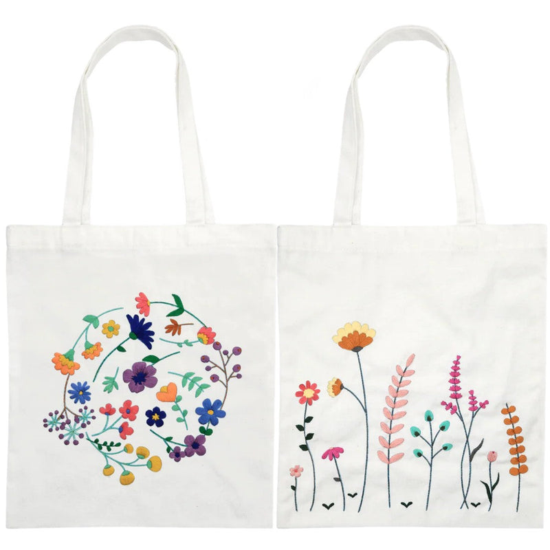 MEADOW FLOWERS TOTE BAG EMBROIDERY KIT