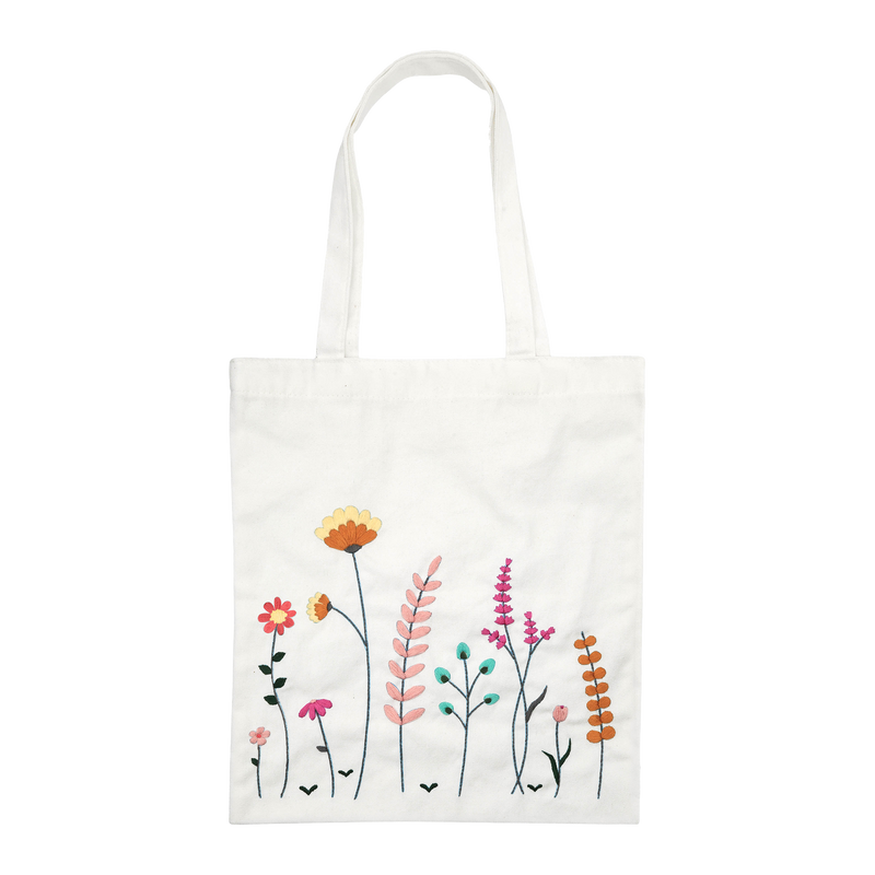 MEADOW FLOWERS TOTE BAG EMBROIDERY KIT