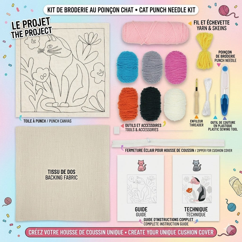 CAT PUNCH NEEDLE CUSHION KIT