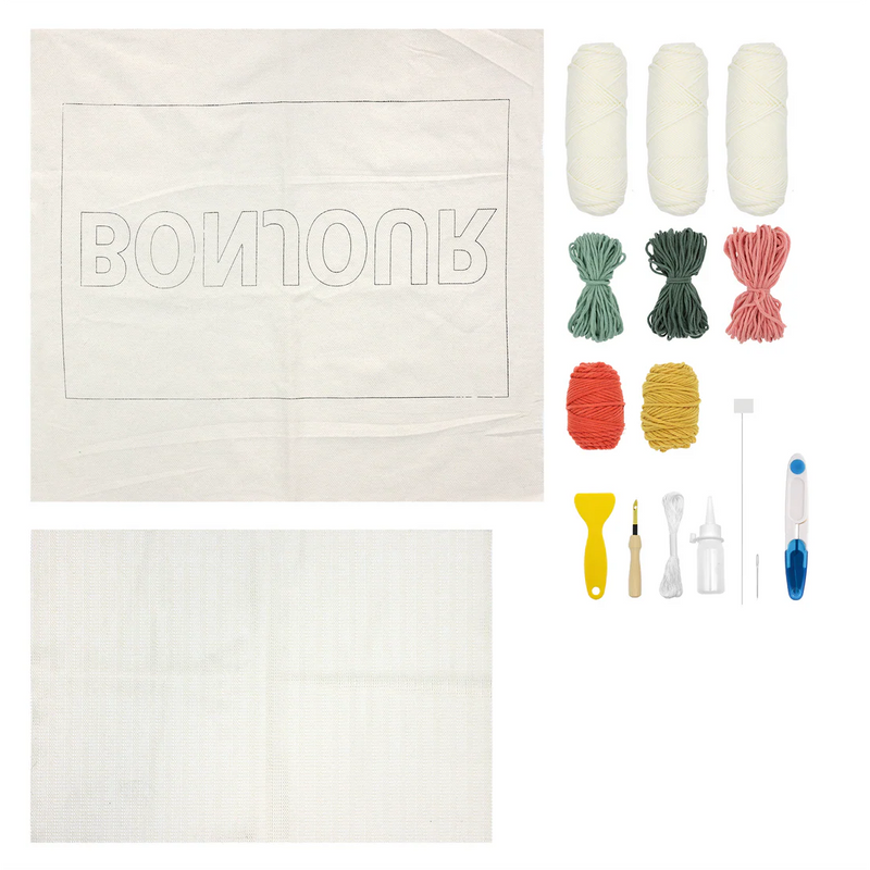 Broderie - BONJOUR  PUNCH NEEDLE MAT KIT