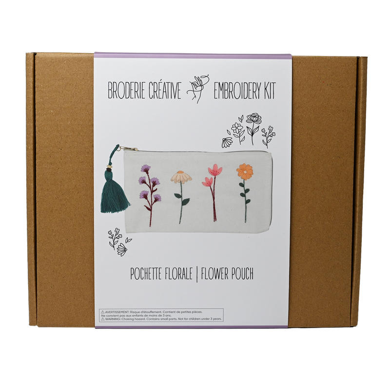 FLOWER EMBROIDERY POUCH KIT
