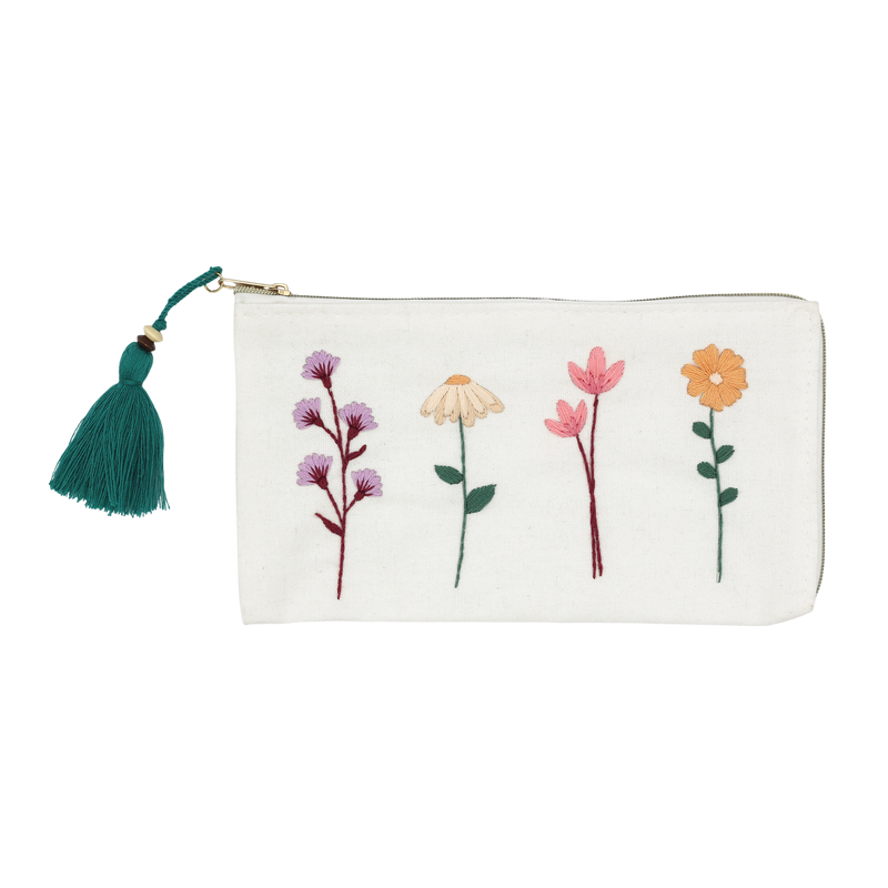 FLOWER EMBROIDERY POUCH KIT