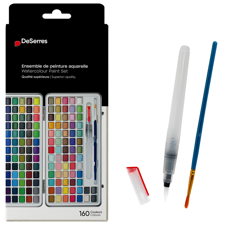 WATERCOLOUR KIT- 160 HALF PANS