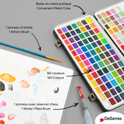WATERCOLOUR KIT- 160 HALF PANS