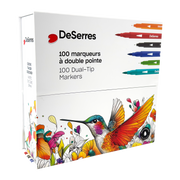 DOUBLE-TIP MARKERS-ASSORTED COLOURS-100 PIECES