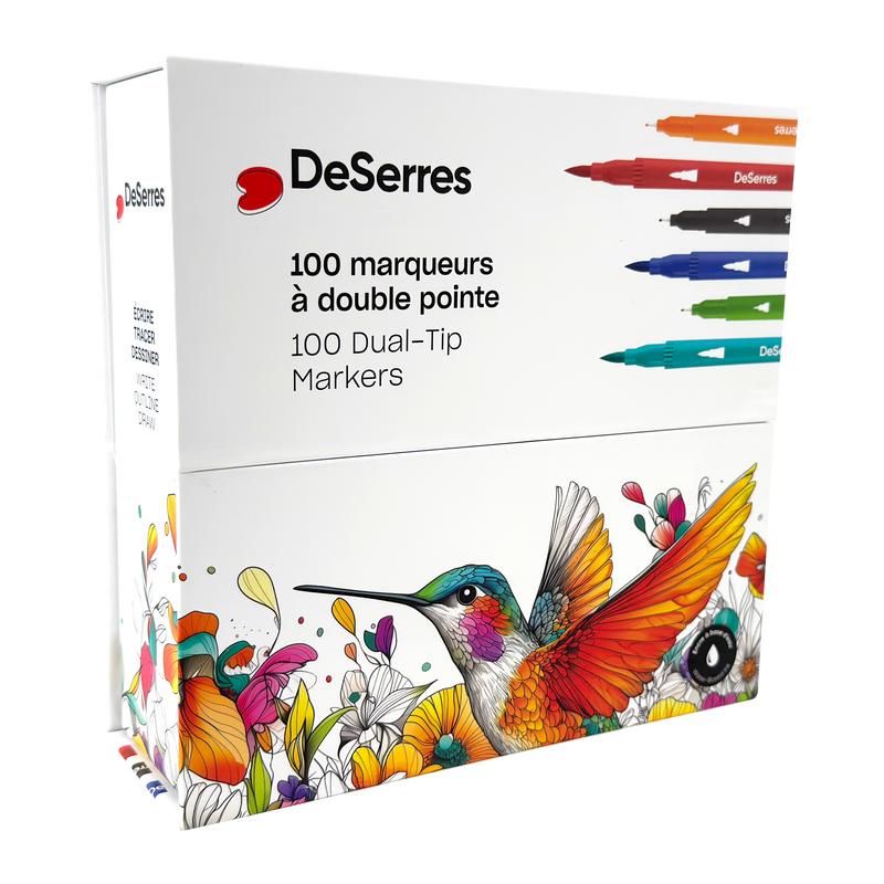 DOUBLE-TIP MARKERS-ASSORTED COLOURS-100 PIECES