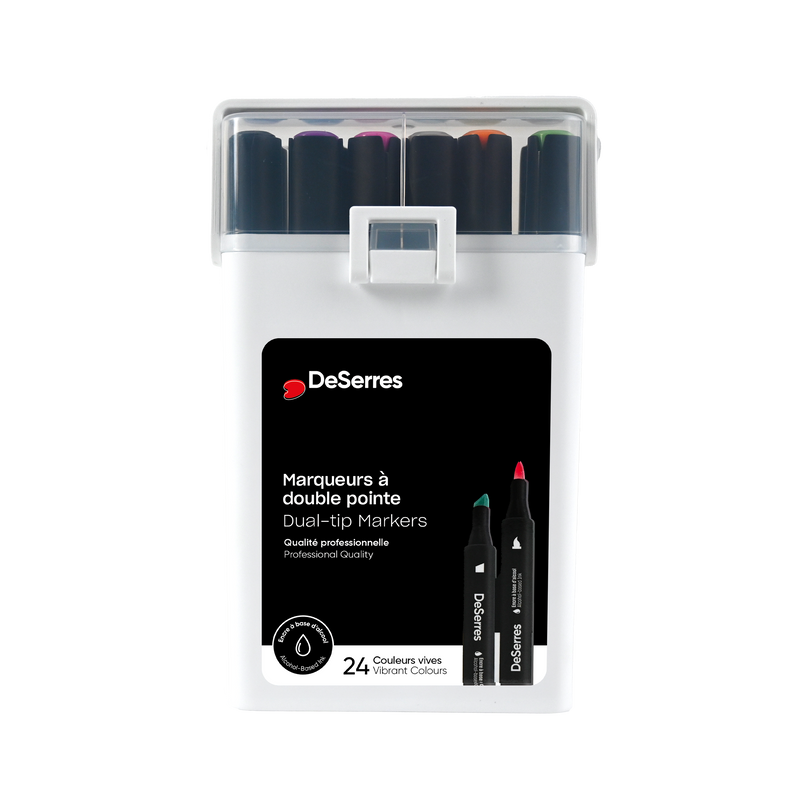 SET OF 24 ALCOHOL DUAL-TIP MARKERS