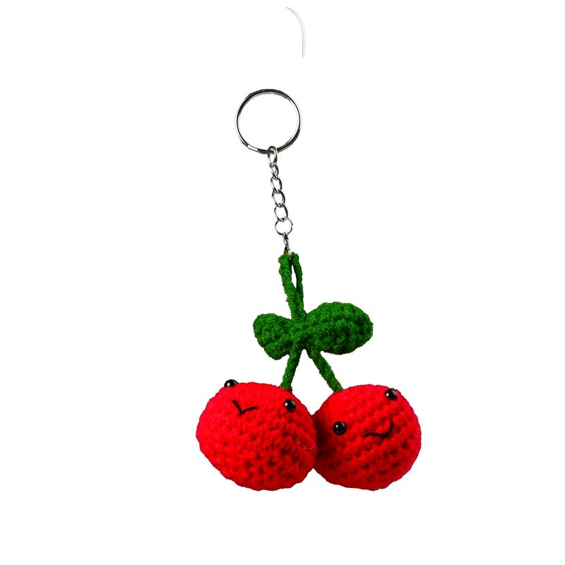 CHERRIES KEYCHAIN DIY  CROCHET KIT