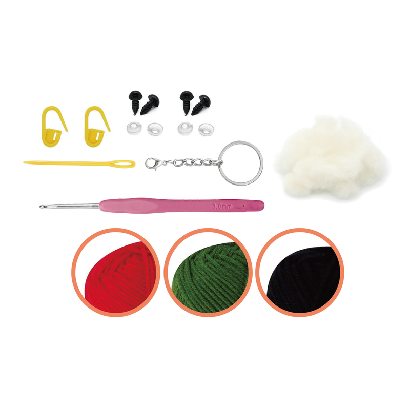 CHERRIES KEYCHAIN DIY  CROCHET KIT