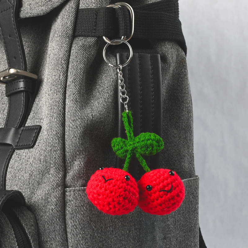 CHERRIES KEYCHAIN DIY  CROCHET KIT