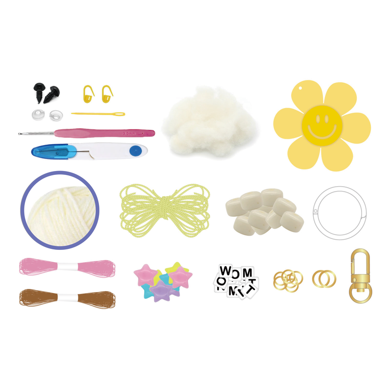 LITTLE BUNNY KEYCHAIN DIY CROCHET KIT