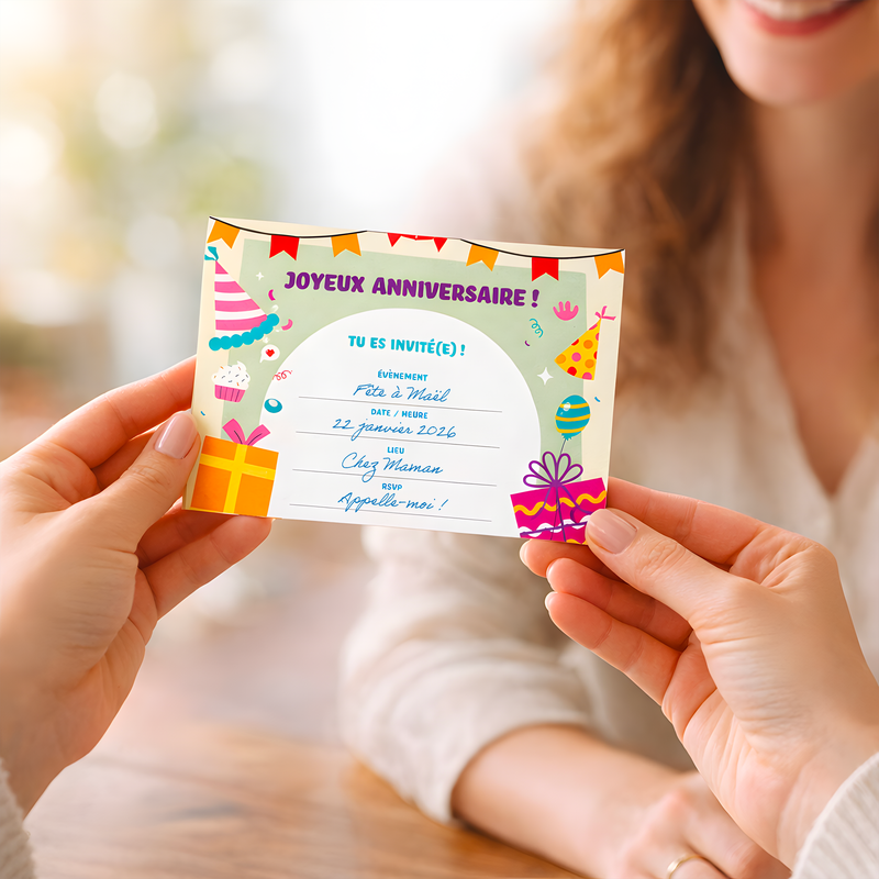 INVITATION SETS : KIT FOR BIRTHDAY - PRESENTS (FR)