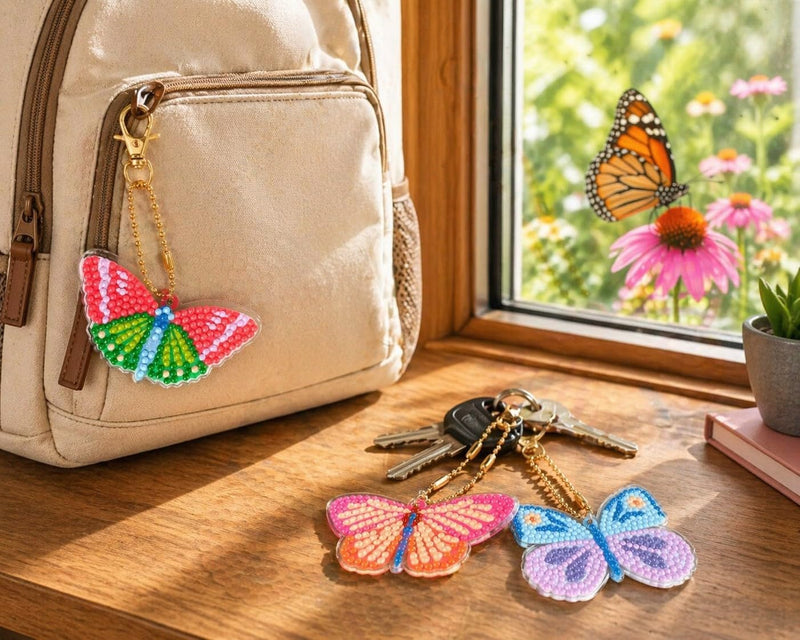 DIAMOND ART DIY KEYCHAINS- BUTTERFLY