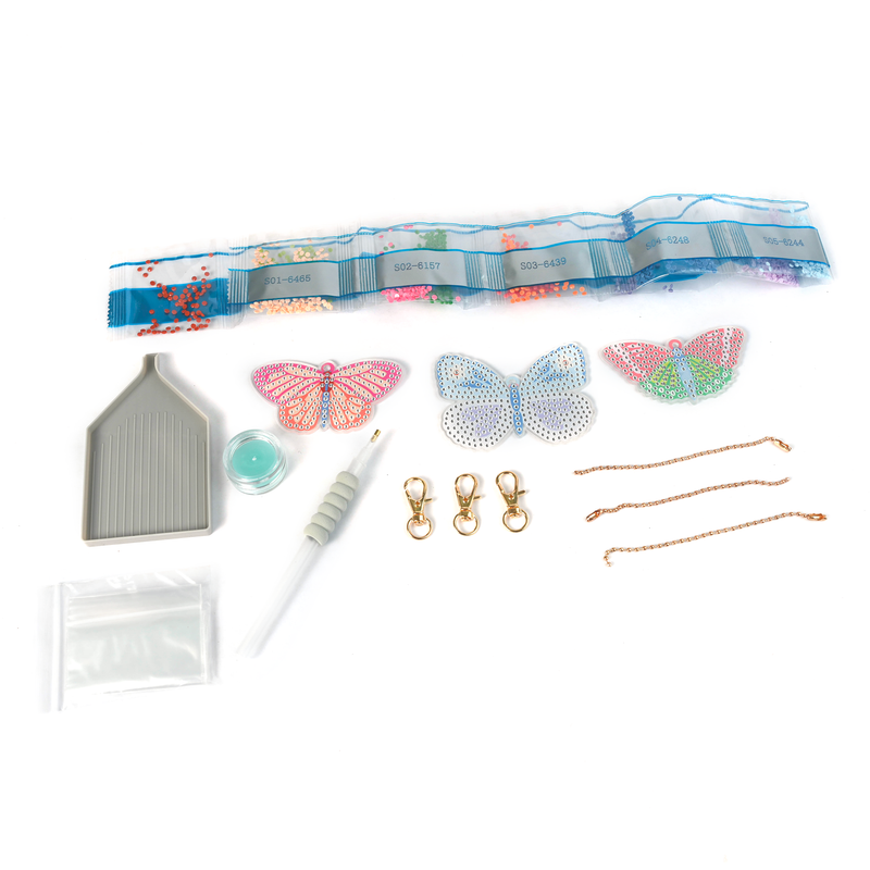 DIAMOND ART DIY KEYCHAINS- BUTTERFLY