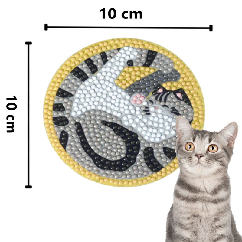 DIAMOND ART DIY COASTER SET- CATS