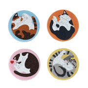 DIAMOND ART DIY COASTER SET- CATS