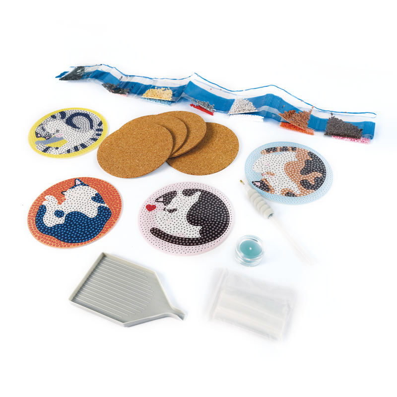 DIAMOND ART DIY COASTER SET- CATS