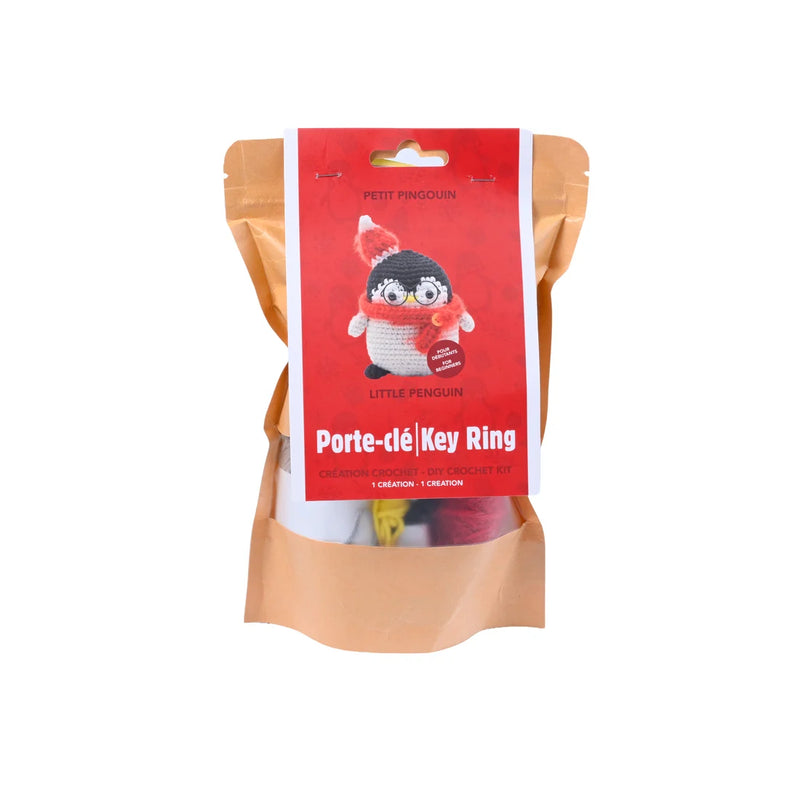 Broderie - KIT DE CROCHET À FAIRE SOI-MÊME POUR PORTE-CLÉS PINGOUIN DE NOËL