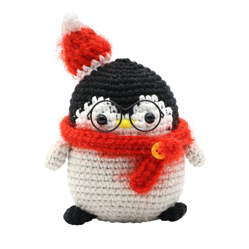Broderie - KIT DE CROCHET À FAIRE SOI-MÊME POUR PORTE-CLÉS PINGOUIN DE NOËL