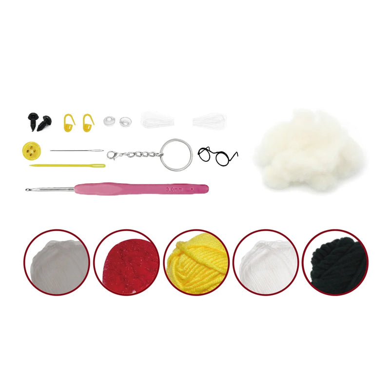 Broderie - KIT DE CROCHET À FAIRE SOI-MÊME POUR PORTE-CLÉS PINGOUIN DE NOËL