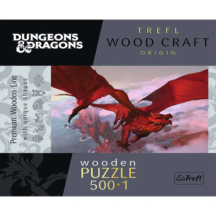 Trefl - PUZZLE - WOODCRAFT- ANCIENT RED DRAGON - 500+1pcs