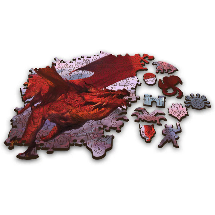 Trefl - PUZZLE - WOODCRAFT- ANCIENT RED DRAGON - 500+1pcs