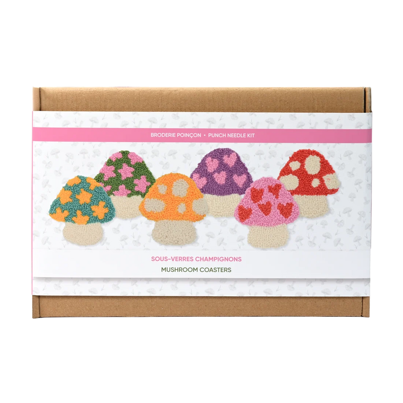 Broderie - KIT DE SOUS-VERRES À BRODER EN POINÇON MAGICAL MUSHROOM