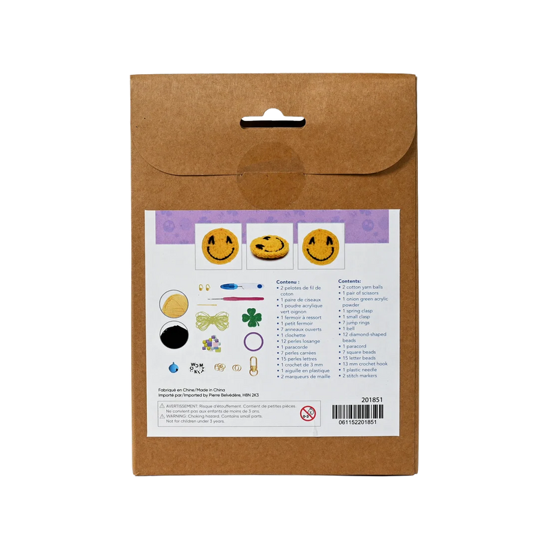 Broderie - KIT DE BRICOLAGE PORTE-CLÉS SMILEY AU CROCHET