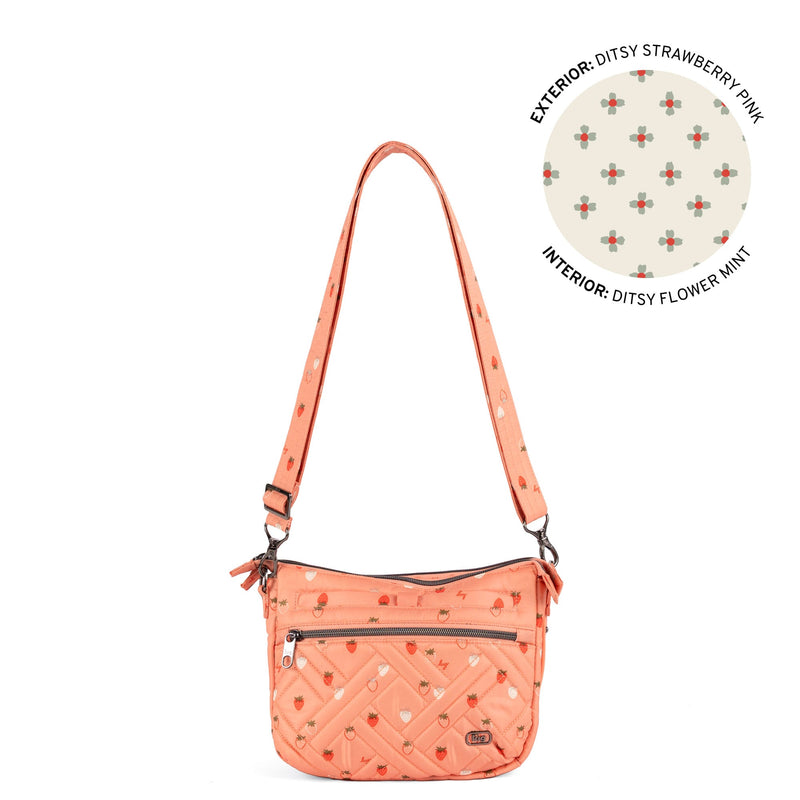 LUG - Double Dash Crossbody Bag-DITSY STRAWBERRY PINK