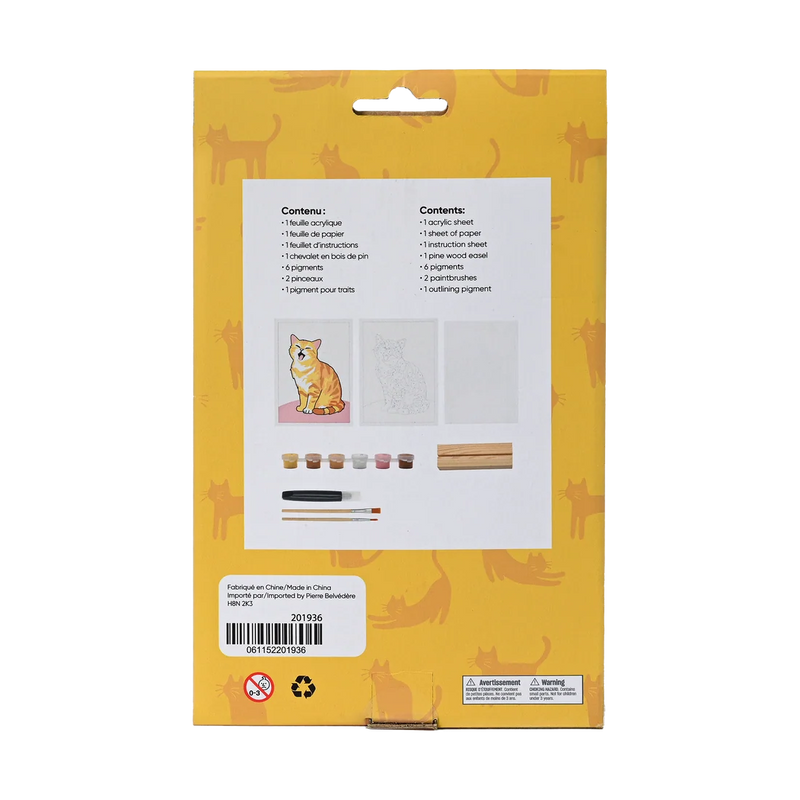Broderie - PEINTURE PAR NUMÉROS KIT SUR SURFACE ACRYLIQUE - CHAT