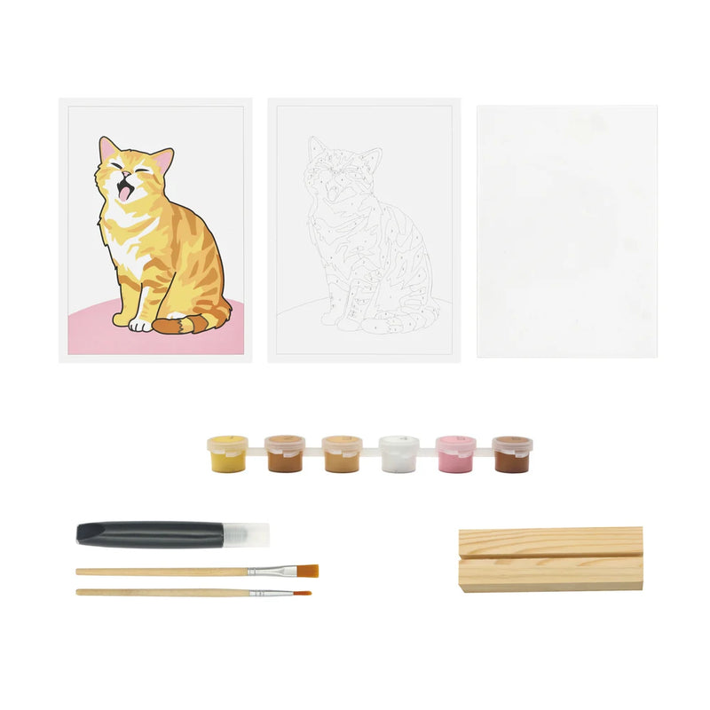 Broderie - PEINTURE PAR NUMÉROS KIT SUR SURFACE ACRYLIQUE - CHAT