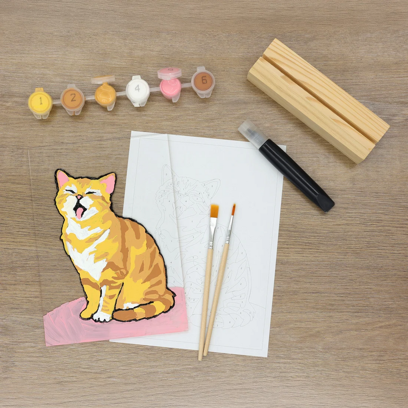 Broderie - PEINTURE PAR NUMÉROS KIT SUR SURFACE ACRYLIQUE - CHAT