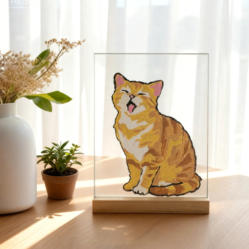 Broderie - PEINTURE PAR NUMÉROS KIT SUR SURFACE ACRYLIQUE - CHAT
