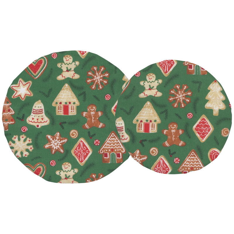 Now Designs Christmas Cookies Bowl Covers Set of 2