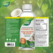 Nature’s Way – Liquid Coconut Oil – 93% MCT | 20.3 fl oz / 600 mL – Canadian ingredient and nutrition label