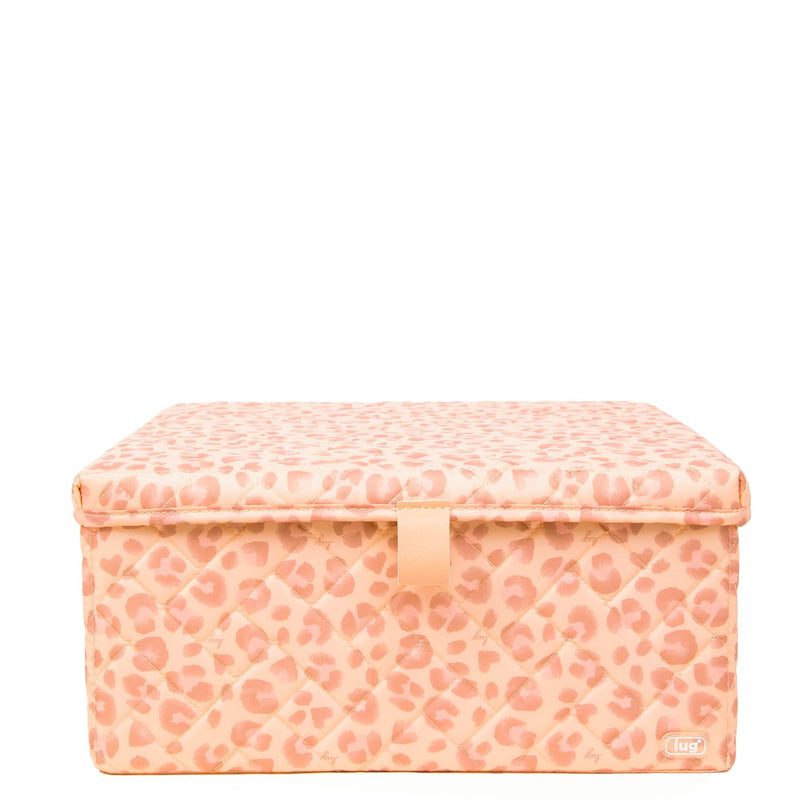 LUG - Tuckaway - Storage Bin with Lid & Dividers - Pink Leopard