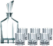 Nachtmann Aspen 7-piece crystal whiskey set with decanter and 6 glasses