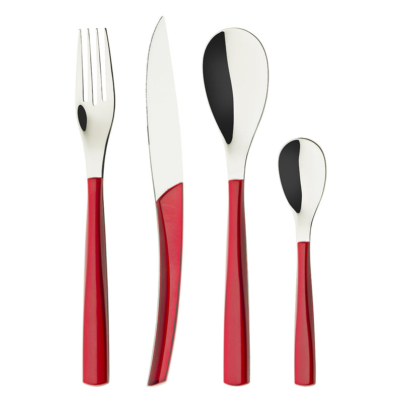 Degrenne Paris - Quartz Red 24 Piece Flatware Set Service for 6